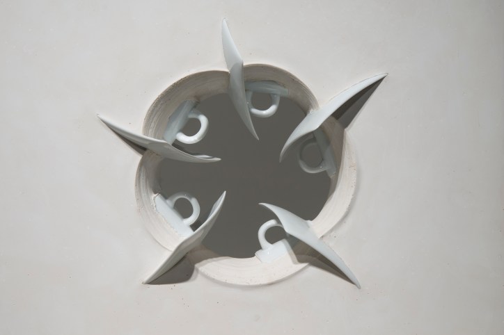 Thomas Edwards concrete and mass produced ceramic sculpture