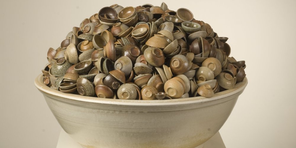 Thomas Lowell Edwards tiny bowls in large bowl