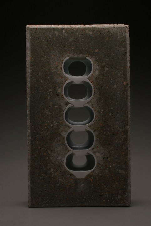 TJ Edwards concrete and ceramics sculpture