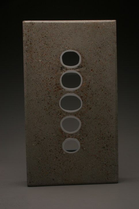 TJ Edwards concrete and ceramics sculpture